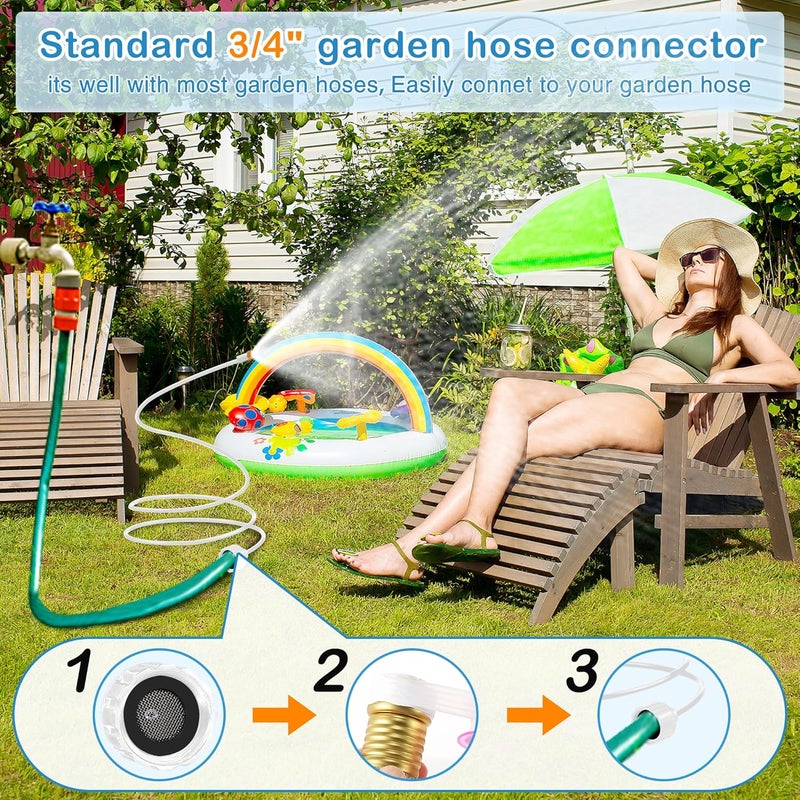 ElectricWise 1 Pack Hose Misters for Outside Patio, 60 Inch Flexible Misting System Cooling Stand Portable Water Mist for Outdoor, Hose Mister for Chicken Coop, Garden, Backyard, Bird Bath-Upgraded Thickened Mist - Image 3